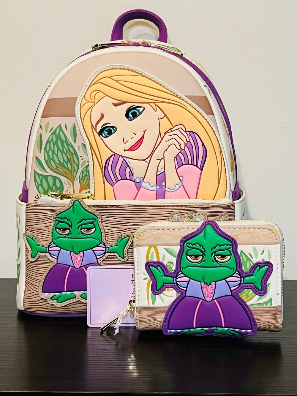 Loungefly Disney Tangled Rapunzel and Pascal Mini Backpack Wallet Set